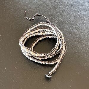 Chan Luu Silver and Brown Beaded Wrap Bracelet